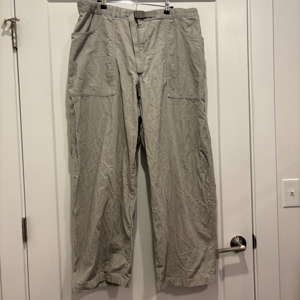 JW Anderson Uniqlo Mens XXL Corduroy Utility Pants Grey Elastic Waist 479817